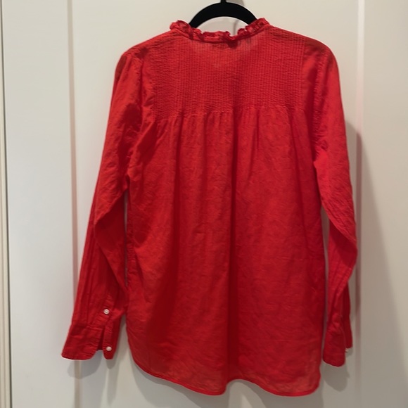 J. Crew ruffled buttoned down tunic blouse. - Picture 3 of 5